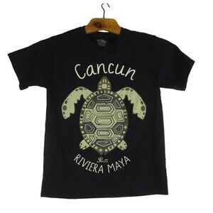 Cancun Vacation Riviera Maya T-Shirt Men's Size Medium Black Short Sleeve